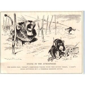 Static in the Atmosphere Monkey Listening to the Radio 1924 Magazine Ad AF7-LJ1